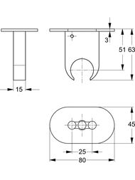 Ideal Standard IDEALRAIN PRO Держатель для душа B9846AA фиксированный, металлический
