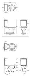 Унитаз-компакт Simas LANTE (385х705х840) верт. выпуск, белый/хром LA07bi+LA09bi+D25CR