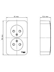 Розетка Systeme Electric BLANCA двойная, без заземления, со шторками, 16А, 250В, белый BLNRA001211