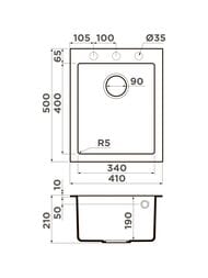����� Omoikiri BOSEN 41A WH (410�500�210) ������� ������, ��������, ����-����� 4993814