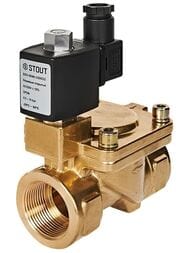 Клапан соленоидный STOUT 1.1/4", 220В, непрямого действия, нормально открытый SSV-0040-220032