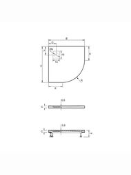 Поддон акриловый RIHO BASEL 451 (900х900х45) полукруглый, белый, с сифоном
