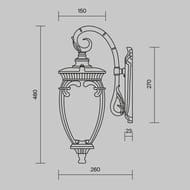 Настенный светильник Maytoni Fleur (Флер) O414WL-01GB, E27х1 60Вт IP 44, черный