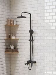 Душевая система Paini Viva Style P4YO687D250F3D110 поворотный излив, верхний/ручной душ, черный