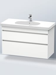 Тумба под раковину Duravit DuraStyle (1000х610х453) подвесная, 2 ящика, цвет белый матов.DS648501818 — миниатюра 2