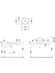 Раковина DURAVIT STARCK 2 435х395х115 шлифованная, б/площадки под смеситель, б/перелива 2321440000