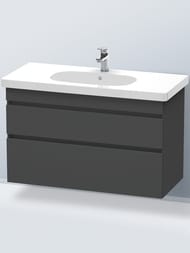 Тумба под раковину Duravit DuraStyle (1000х610х453) подвесная, 2 ящика, графит матовый DS648504949 — миниатюра 2