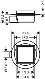 Hansgrohe RainDrain Spot �������� ���� � �������� 15�15 �� ��� ������ 56112800