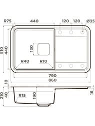 Мойка Omoikiri TASOGARE 86-SA (860х510210) врезная, артгранит, цвет бежевый 4993470 — миниатюра 4