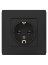 Розетка Systeme Electric BLANCA скрыт.устан. с заземл. без шторок, 16А, 250В, антрацит BLNRS001016