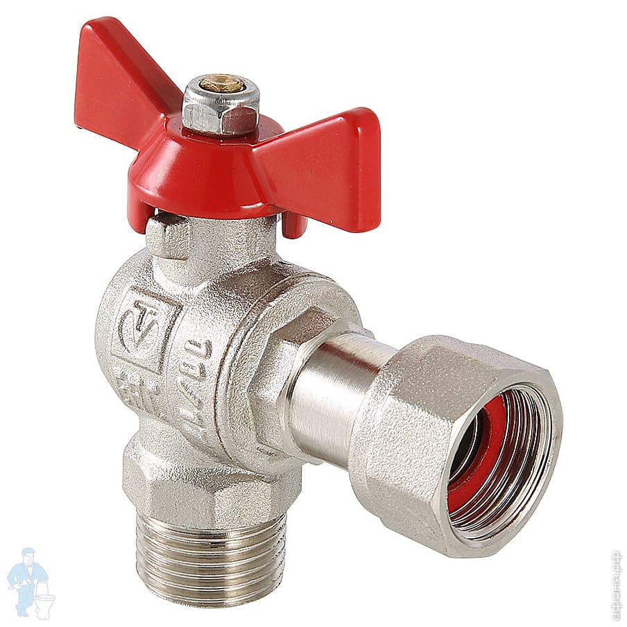 Кран шаровый 1/2\"ВН VALTEC BASE угловой с накидной гайкой, VT.267.N ...