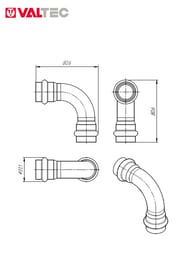 Пресс угольник VALTEC 22х22, 90° нерж. сталь, VTi.951.I.002222