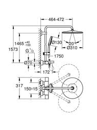 ������� ������� Grohe Rainshower SmartActive 310 Mono � �����������, ��� ����, ���� 26657000