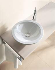 Уценка! Раковина DURAVIT BAGNELLA 400х400х115 без площадки под смесит, хромир. кольцо, 0451400000