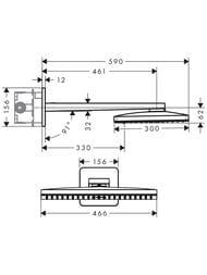 ������� ��� Axor ShowerSolutions 35276000 (460�360) �����, 3 ������, ���������, ����