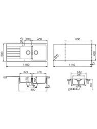 Мойка SCHOCK Primus D-200 (1160х500) Cristalite+, цвет: лунный камень   700380