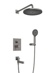 Душевая система BelBagno DELTA DEL2.0-VDSET-GM встраиваемая, с изливом, оружейная сталь