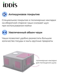 Мойка IDDIS EDIFICE (540х440) нержав.сталь,подстольный монтаж, матовое золото EDI54B0i77