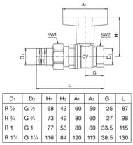 ���� ������� Oventrop Optibal 1/2"�� DN-15 � �����������, 16 ���, ���������� �����, 1075704
