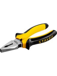 Плоскогубцы STAYER комбинированные, двухкомпонентная ручка, 160мм