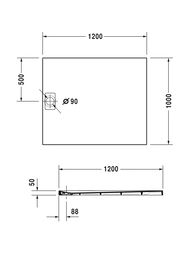 ������� ������ Duravit Stonetto 1200�1000 ���������� � ������������, �������-����� 720168180000000