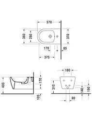 ���� ��������� DURAVIT ME by Starck 370�570�295 ������������ ����, ���.��� ����. 22881500001