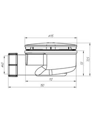 ����� ��� ����� 1.1/2"�40�� ��� �������� �������, ���� 90��, h-53��, ���� E350C