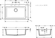 ����� �� ������� Hansgrohe S51 43313290 (770�510) �������, �����.��� ����., ����� ������