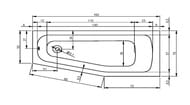 Ванна акриловая RIHO AMALFI LEFT 160х70, асимметричная, левая (установка в правый угол)