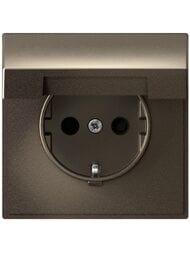Розетка Systeme Electric ARTGALLERY с заземлением, шторка, крышка, 16А, IP20, мокко, GAL000646