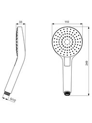 Ideal Standard IDEALRAIN EVO ROUND L3 Лейка для душа B2231AA 3 функции, 100мм