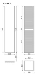 ����-����� SANCOS Folk (350�350�1650) ���������,2 ����.,������������� ���������,Grey soft PFL35GS