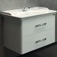 Тумба COMFORTY Неаполь-80 (800х550х480) подвесная, с раковиной, белый глянец 00004147564