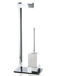Стойка с ершиком и бумагодержателем Decor Walther BK SBK фарфор, цвет: хром/белый 0591300