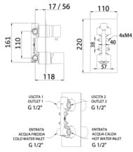 Смеситель для душа Remer Edge EG592, хром — миниатюра 2