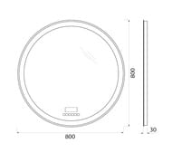 ������� BelBagno (800x30x800) ���������, ������, Bluetooth, ���������, ����� SPC-RNG-800-LED-TCH-RAD