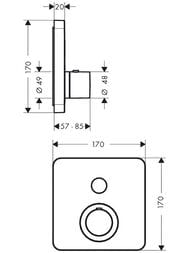 Смеситель для душа Axor ShowerSelect 36705000 встраиваемый, термостат, 1 потреб., хром