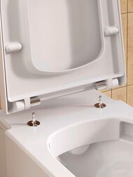 Сиденье для унитаза DURAVIT BALCOON с микролифтом, белое матовое/петли сталь 0027793200 — изображение 5