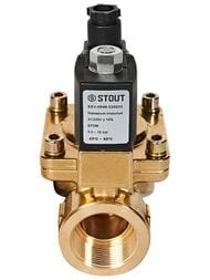 Клапан соленоидный STOUT 1.1/4", 220В, непрямого действия, нормально открытый SSV-0040-220032