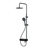 Душевая система AM.PM X-Joy F0785A722 со смесителем-полкой, верхний/ручной душ, черный — миниатюра 1