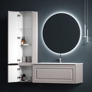 Шкаф-пенал SANCOS Very (350х300х1600) подвесной, две дверцы, левый, серый матовый PVR35LSM