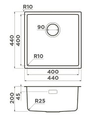 Мойка Omoikiri TADZAVA 44-U/I ULTRA LG (440х440х200) универсальный монтаж, нерж.сталь 4993264