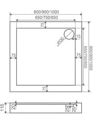 ������ ��������� GOOD DOOR BAS ����� 90�90 (����������) ��� �����