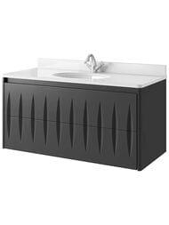 Тумба под раковину Caprigo TIBET Picco 1150х650х535 подвесная, 2 ящика, цвет графит 35215-084