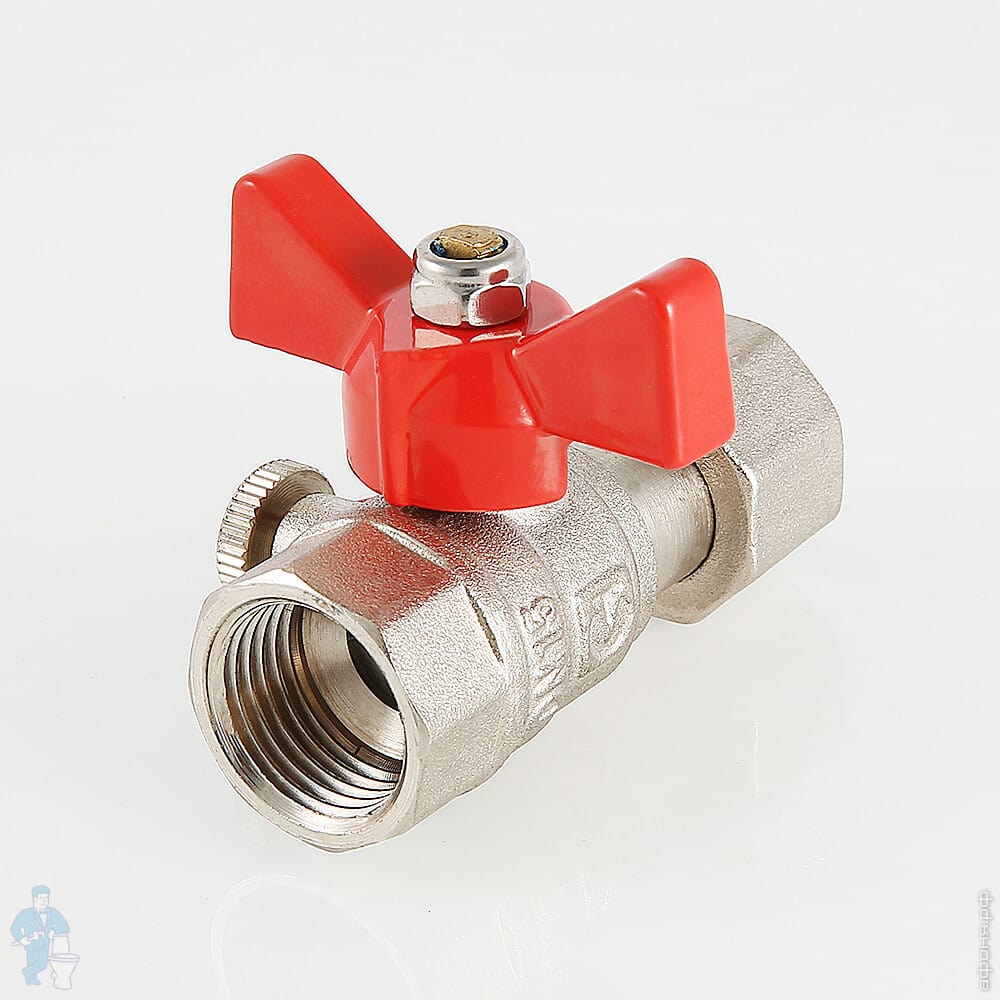 Кран для подключения манометра 1/2\"Вх1/2\"В VALTEC красная бабочка VT ...