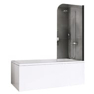 Шторка на ванну ABBER Ewiges Wasser AG52080B (800х1400) распашная, стекло 6мм прозрачное/черный
