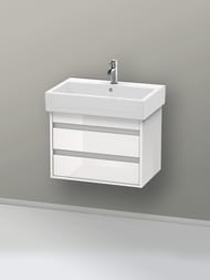 Тумба под умывальник Duravit Ketho 650х480х440 подвесная, 2 ящика, белый глянец KT662402222 — изображение 2