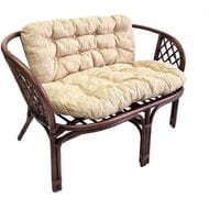 Диван Багама (1200х650х750) 2-х местный, подушки светлые шенил, ротанг, орех матовый