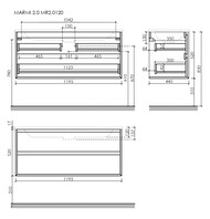 ����� ��� �������� SANCOS Marmi 2.0 (1195�445�520) ���������, 2 �����, ��� ��������� MR2.0120ECH