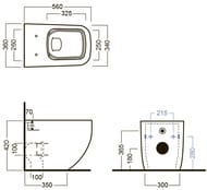 ������ ���������� ������������ Hatria Next Rimless Y3AY01 560�360�420 ������ � ���������, �����